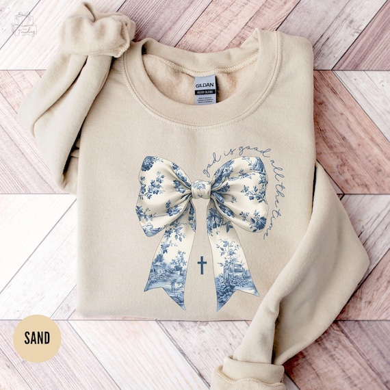 God Is Good Blue Bow Tee God Is Good Blue Bow Tee