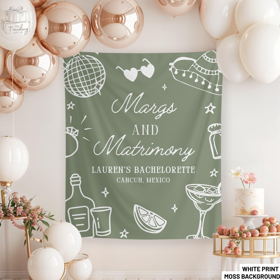Margs and Matrimony Bachelorette, Mexico Bach Banner, Custom ...