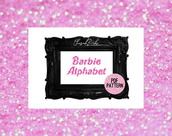 Barbie Inspired Cross Stitch Alphabet and Numbers  PDF Pattern