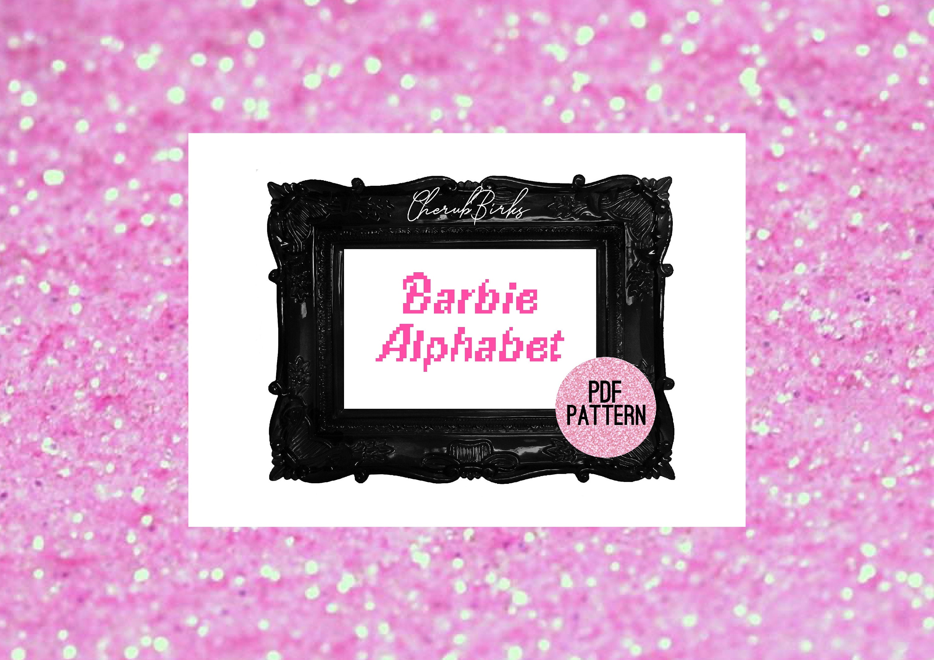 Adskillelse Marine med tiden Barbie Inspired Cross Stitch Alphabet and Numbers PDF Pattern - Etsy