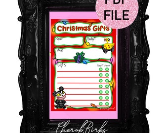 Spooky Christmas Gifts Planner PDF