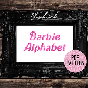 Barbie Inspired Cross Stitch Alphabet and Numbers  PDF Pattern