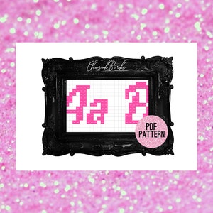 Barbie Inspired Cross Stitch Alphabet and Numbers PDF Pattern image 2