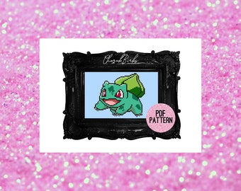 Bulbasaur Pokemon Cute Modern Gaming Cross Stitch Pattern PDF