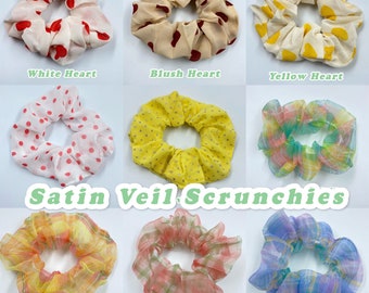 Satin Veil See Through Super Soft Scrunchies for Hair and Wrist Accessories / Scrunchie, Gift for Her