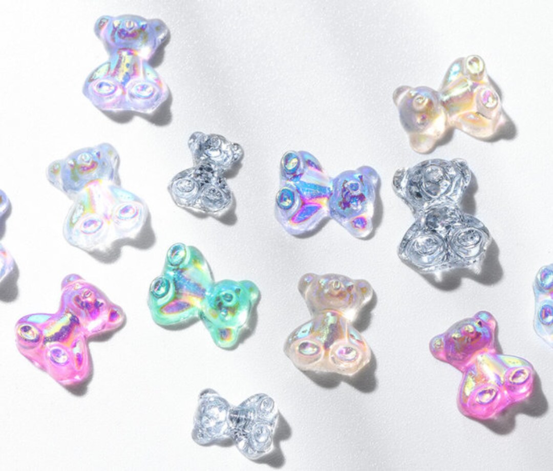 Irradiance 3D Gummy Bear Nail Charms With Box Made With Acrylic