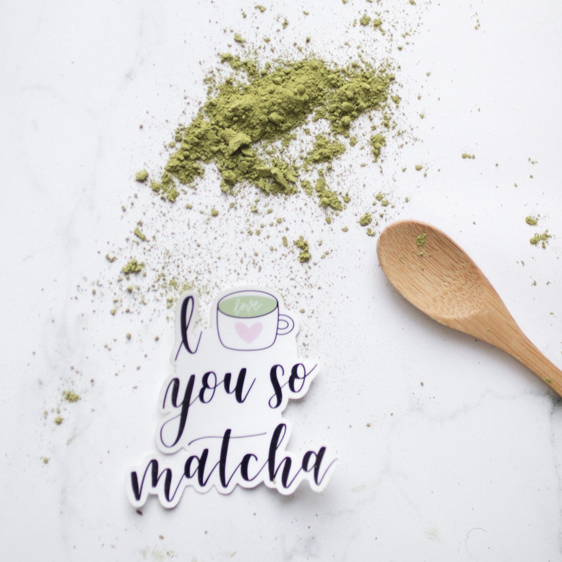 I Love You So Matcha Sticker Matcha Green Tea Latte Sticker Etsy