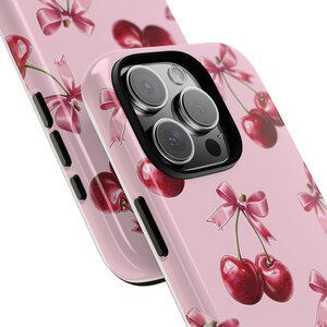 Phone Case, Cute Girly Cherry Design for iPhone, Samsung, Huawei, Protective Cover, Gift for Her, Cherry Lover Gift