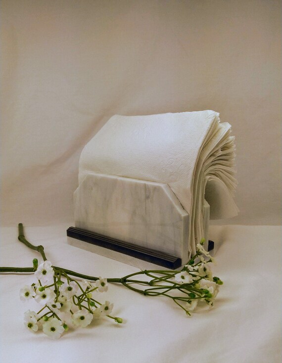 White Marble Napkin Holder Handcrafted Napkin Holder Etsy
