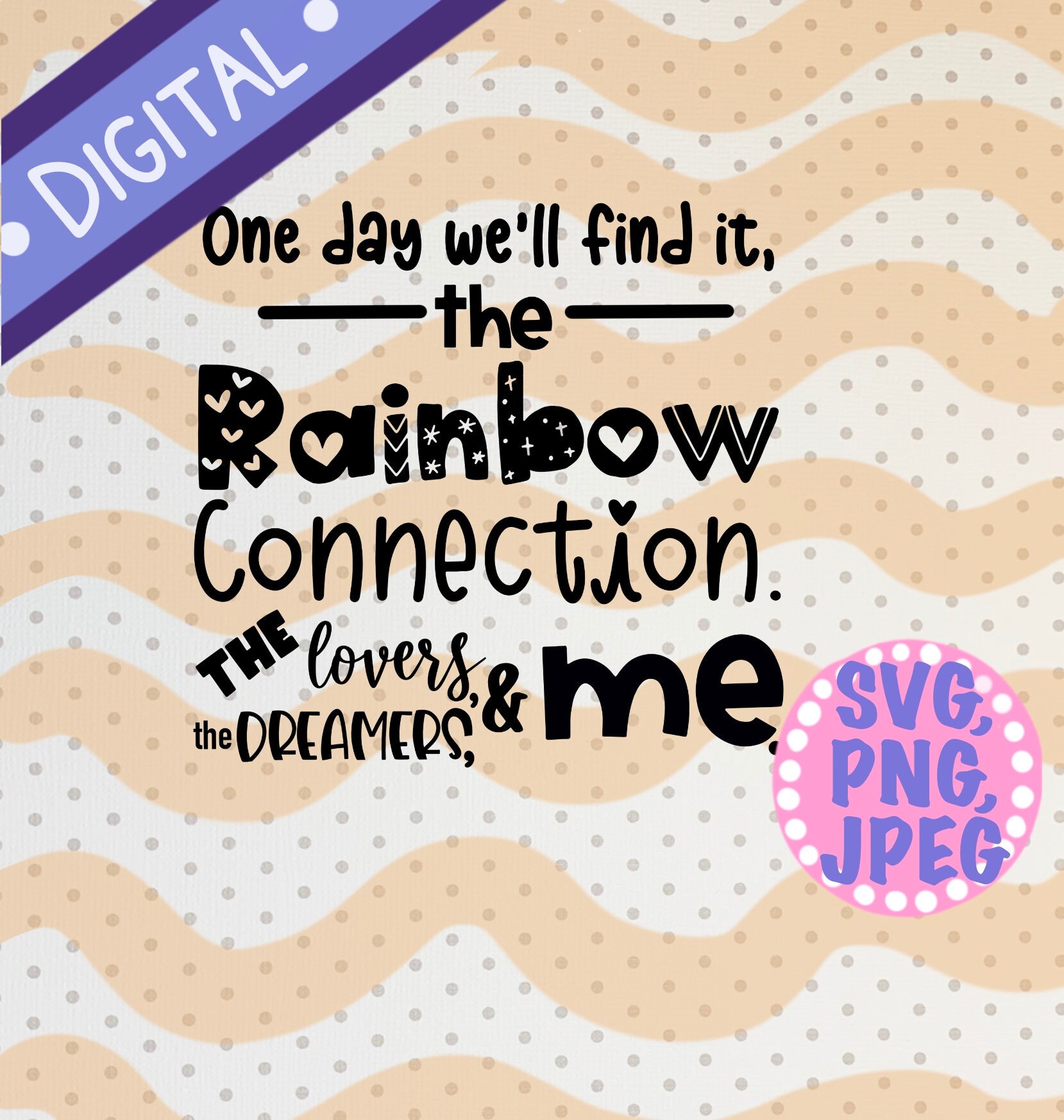 Download Rainbow Connection Quote Kermit Muppets Digital File Svg Png Jpeg Pride Month Cricut