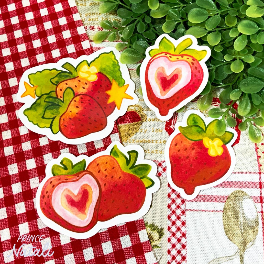 Strawberry Sticker Pack - Etsy