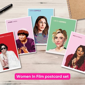 Women Filmmakers Postcard Set | Hand-illustrated | Gift for Film lovers