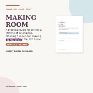 Senior Downsizing & Moving Planner for Aging Parents | Printable and Fillable PDF