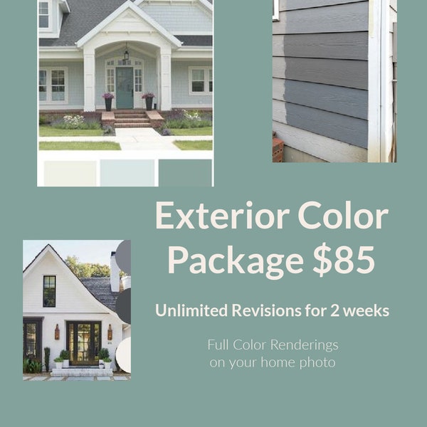 Exterior Paint Renderings|Interior Design Service|e-design|Custom Paint Help|Paint Colors|House Colors|Exterior House|Visualization|Exterior