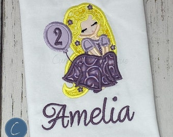 Personalized Girls Princess Shirt - Embroidered Birthday Shirt - Cinderella Birthday Shirt - Gift for Girl - Princess Shirt