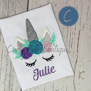Unicorn Birthday Shirt, Embroidered Unicorn Shirt, Unicorn Theme, Birthday Shirt, Girls Birthday,  gift for girl, gift idea for girl