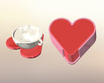 Heart Coaster STL File | 3D Printable Digital Download | Valentine's Day Gift | Modern Home Decor | DIY Coaster