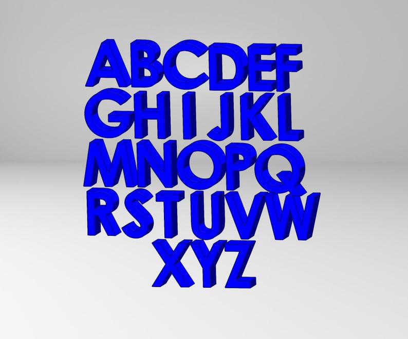 3D Print Block Letters STL Files: Miniature Alphabet (digital Download ...