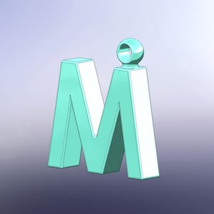 Llavero con la letra "M" en formato digital - Archivo STL para impresión 3D de inicial en miniatura de 2,5 cm