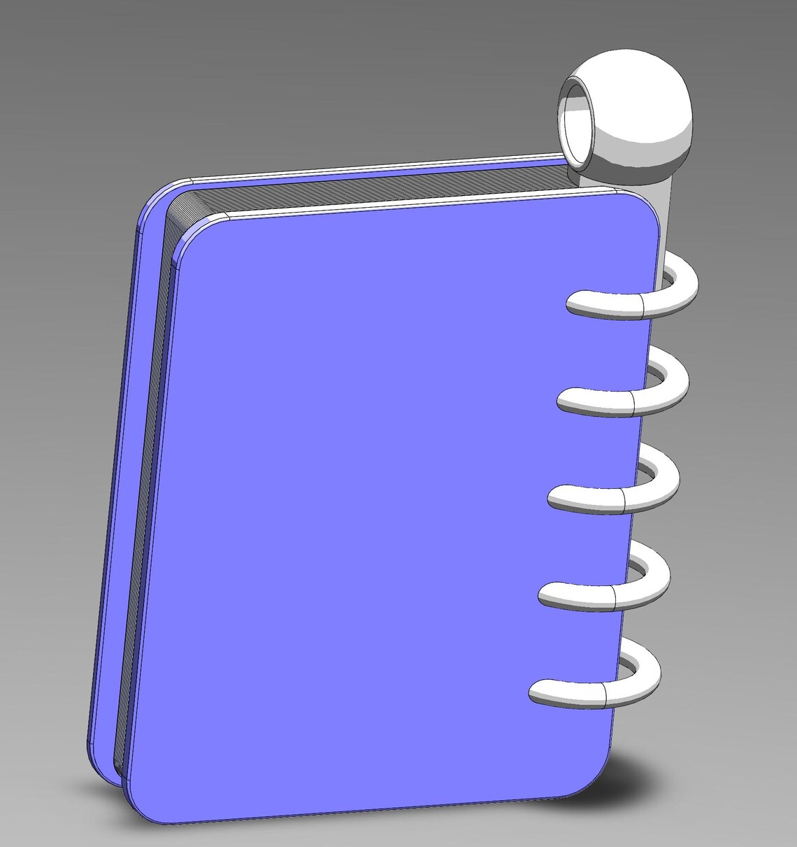 Mini Notebook Keychain: 3D Print STL File (1.25