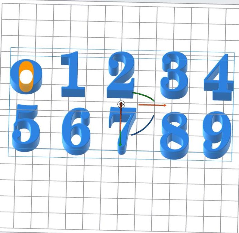 3D Print Block Numbers STL Files: Miniature Number Figurines (digital ...