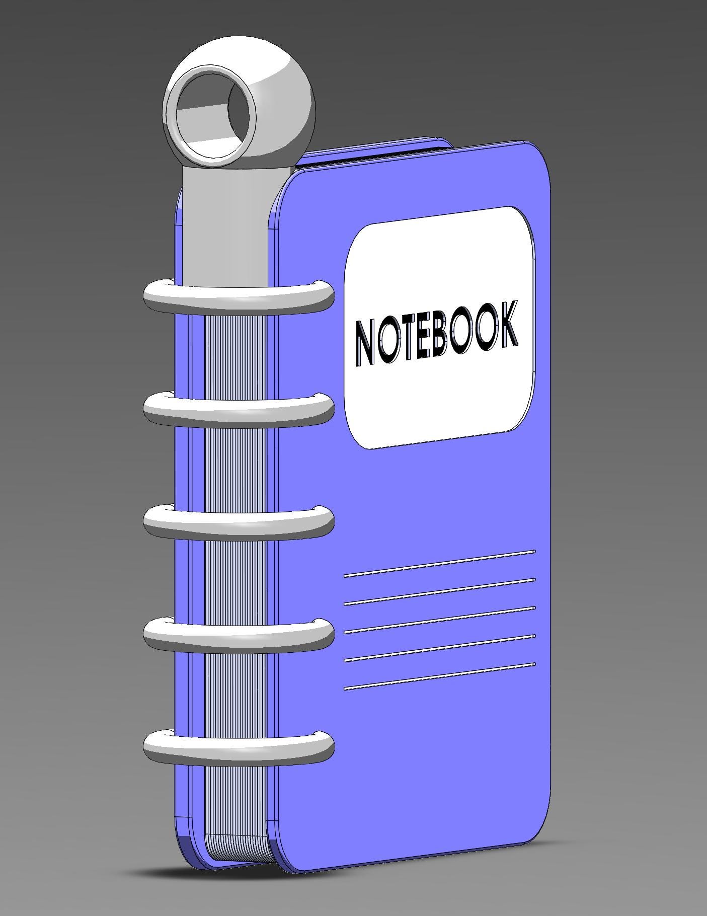 Mini Notebook Keychain: 3D Print STL File (1.25