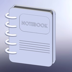 Mini Notebook Figurine - 3D Print STL File for 1