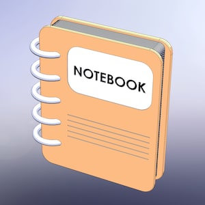 Mini Notebook Figurine - 3D Print STL File for 1" Miniature Notebook Model! 1:8 Scale