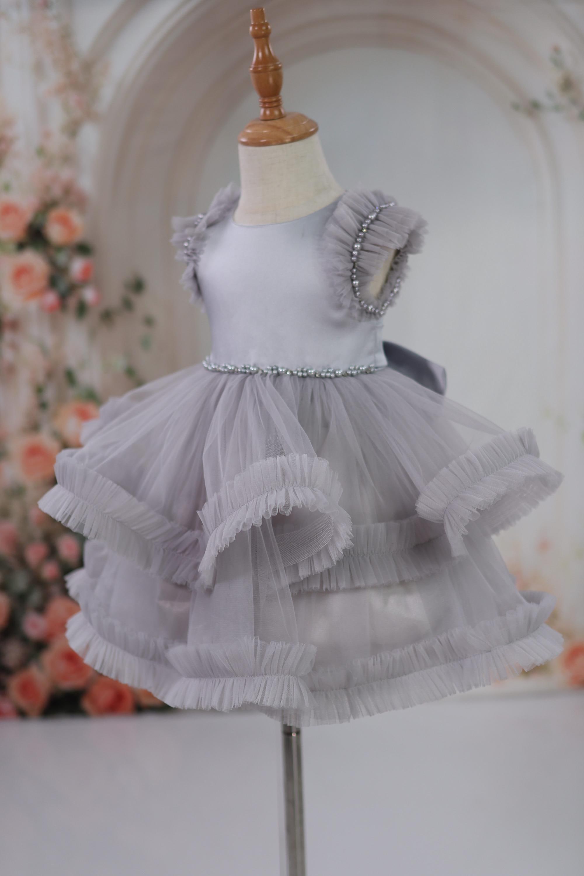 Grey Girls Dress - Etsy