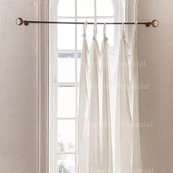 Panneau de rideau en coton exclusif avec boucles nouées pour le rideau de fenêtre de salon Boho rideau séparateur de pièce rideau cadeau de Noël