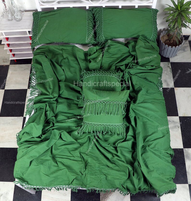 Handmade Green Fringes Tassels Duvet Cover Luxury Dona Duvet Etsy
