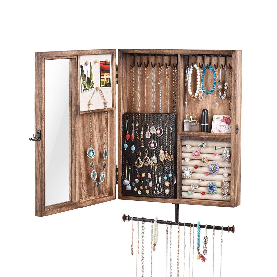 Jewelry Organizer Wall Mounted Jewelry Box Jewelry Etsy