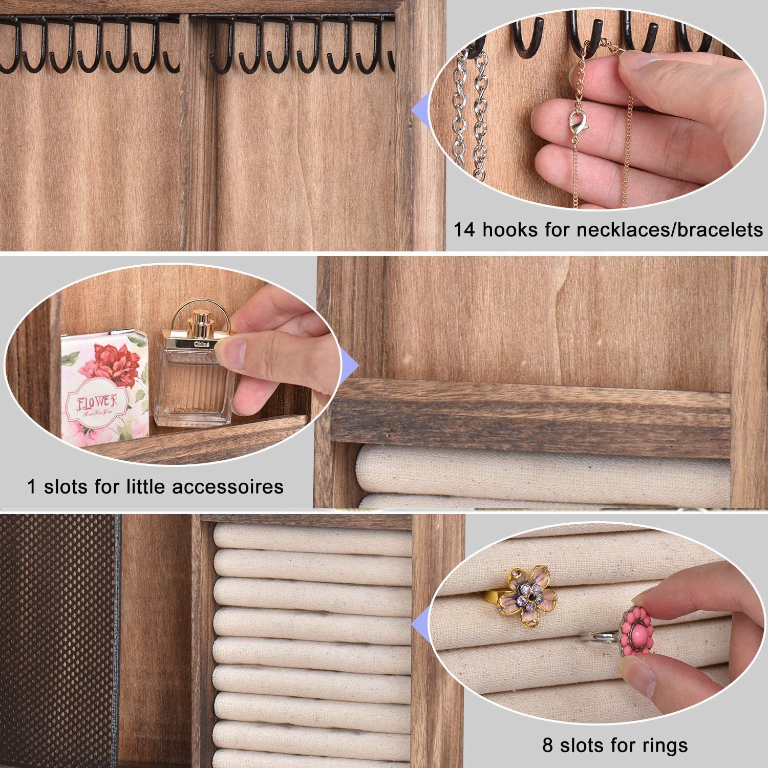 Jewelry Organizer Wall Mounted Jewelry Box Jewelry Etsy