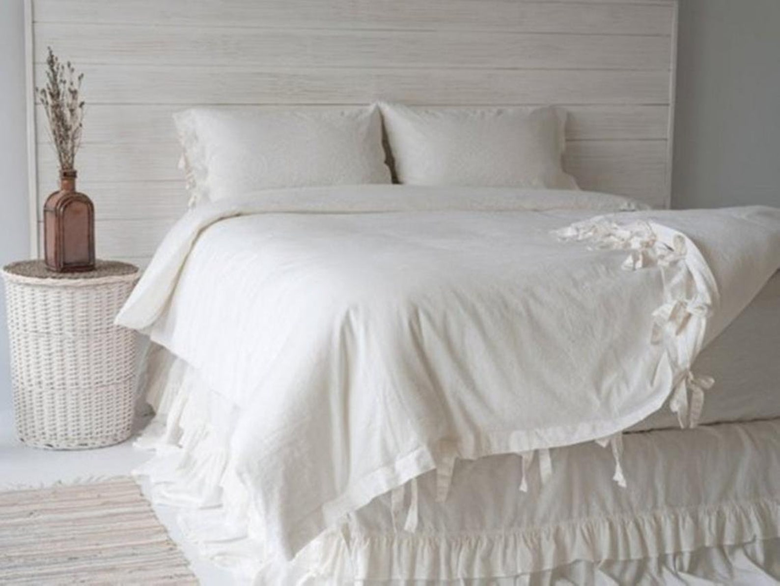 White Fringes Tassels Duvet Cover Boho Bedding 100 Cotton Etsy
