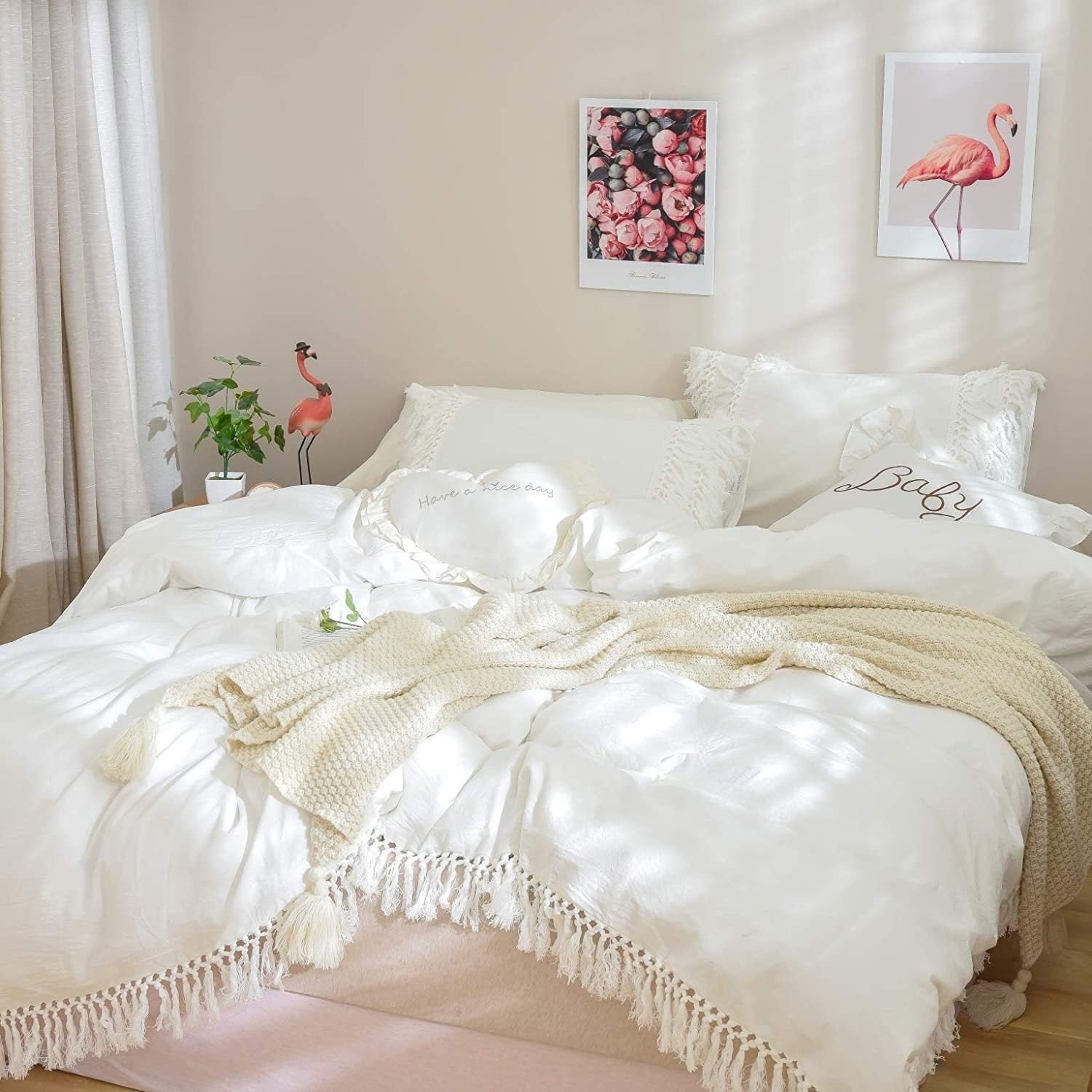 Tassels Duvet Cover Boho Bedding 