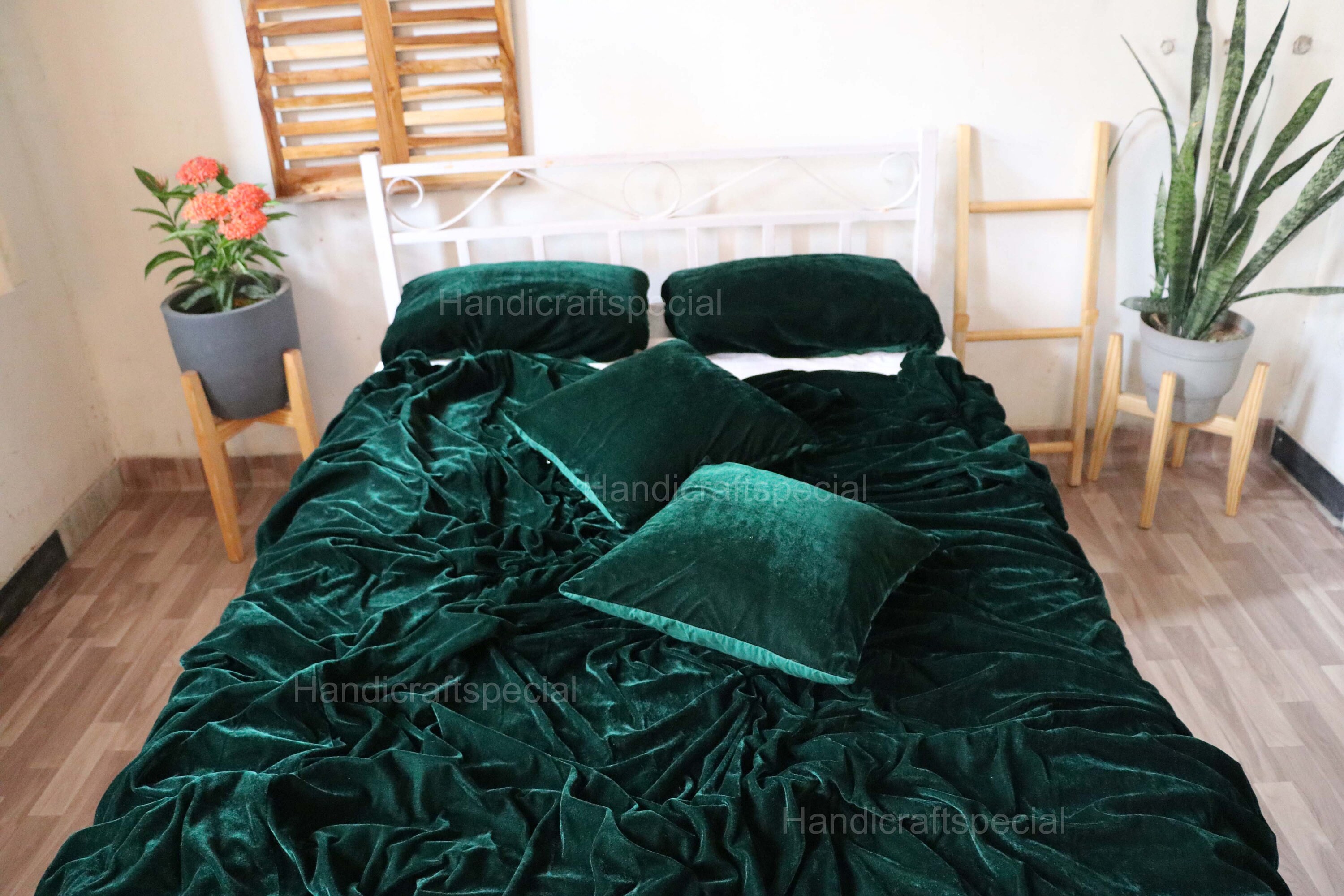 5pcs Ultraluxury Dark Green Velvet Duvet Cover Boho Bedding Etsy