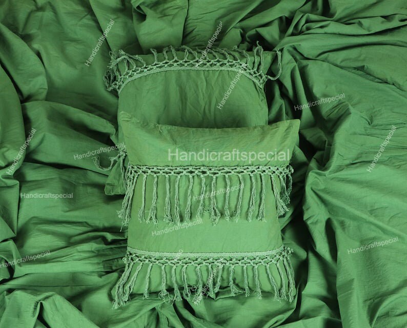 Handmade Green Fringes Tassels Duvet Cover Luxury Dona Duvet Etsy