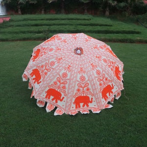 Indian Cotton Shade Patio Umbrella Large Garden And Sun Umbrella Beach Café Outdoor Large Garden Parasol Café Outdoor Gift Garden Umbrella