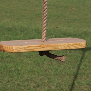 Handmade Wooden Tree Swing - Rustic Rope Swing Seat for Kids and Adults | Outdoor Garden Swing | Personalized Wooden Swing | Gift Idea