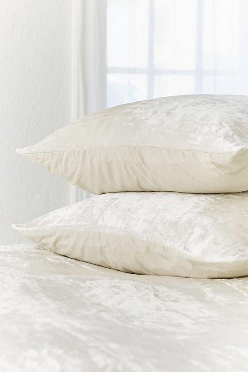 White Velvet Duvet Cover Comforter Cover Full UO Bedding Etsy
