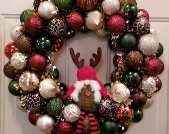 Woodland Holiday Gnome Door Wreath