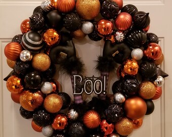 Halloween Witch Door Wreath- Halloween Boo