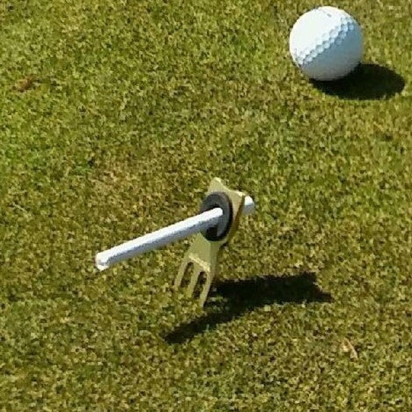 Un-Engraved Golf Divot Tool, Cigar Holder, Club Rest - with Adapter for small cigars-- Save 27% when you buy 2 or more !!