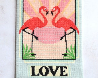 Flamingo liefde tapijt/naaldset