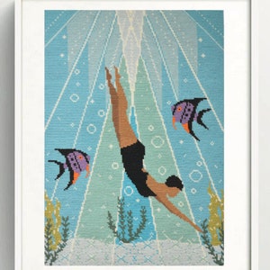 Deco Diver Needlepoint/Tapestry Kit