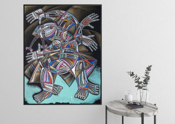 Dance wall art, Dance painting, Abstract dance art, Abstract geometric, Abstract pastel art, High-quality paper, Modern decorations