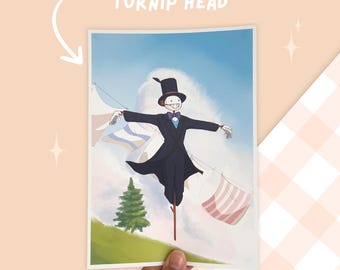 Turniphead A5 Art Print – Howl’s Moving Castle Inspired Illustration, Studio Ghibli Fan Art