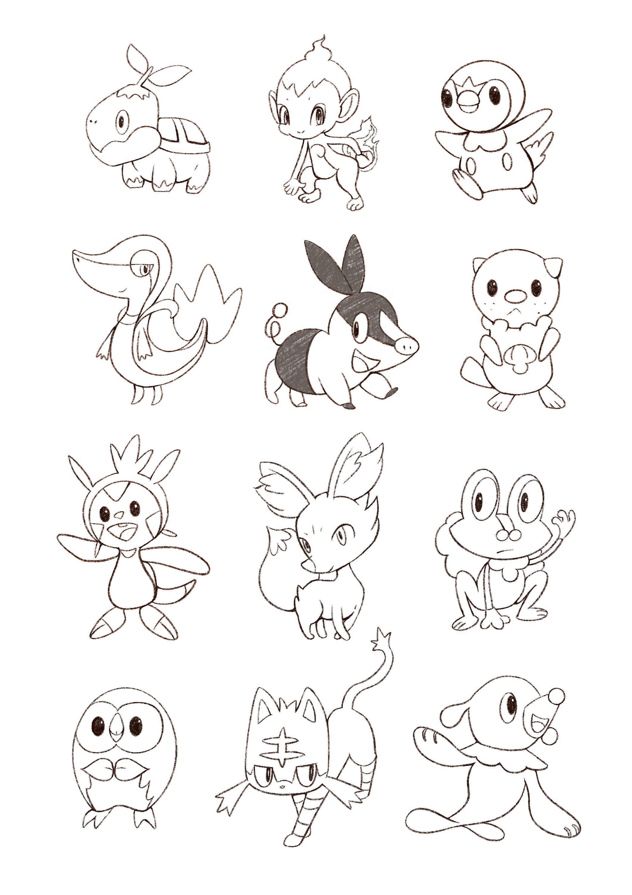 Pokemon Starter Coloriage In Page (Téléchargeable)