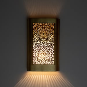 Moroccan Parchment Wall Light Fixture , Copper Brass Sconces , Handmade Moroccan Brass Wall Light , Moroccan Wall Decor , Moroccan Sconce .