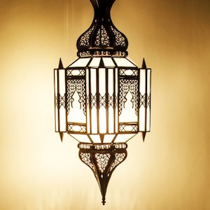 Moroccan Ceiling Glass Lamp - Moroccan Pendant Fixtures - Handcrafted Hanging Moroccan Glass lamp , Luxury Outdoor/Indoor Lighting Decor